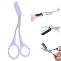 Eyebrow Trimmer Scissor for Women Men, 2025 New 2 in 1 Professional Eyebrow Scissors with Comb, Eyebrow Cutter Hair Removal Eyebrow Scissors Makeup Tool (Purple)
