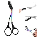 Eyebrow Trimmer Scissor for Women Men, 2025 New 2 in 1 Professional Eyebrow Scissors with Comb, Eyebrow Cutter Hair Removal Eyebrow Scissors Makeup Tool (Black)