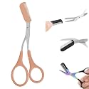 Eyebrow Trimmer Scissor for Women Men, 2025 New 2 in 1 Professional Eyebrow Scissors with Comb, Eyebrow Cutter Hair Removal Eyebrow Scissors Makeup Tool (Brown)