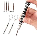 Eyeglass Repair Kit，5-in-1 Multifunctional Small Screwdriver(T6 Torx, T5, 1.5, -2.0, star0.8) &amp; 3-in-1 Mini Keychain Screwdriver Kit for Cellphone, Glasses, Electronics, Watch, Laptop, Jewelry