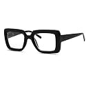 Eyekepper 0.0x Reading Eyeglasses for Women, Square Glasses，Black