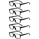 Eyekepper 1.25 Reading Glasses Men, Readers for Women, 5pack Black Frame