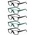 Eyekepper 3.75 Reading Glasses Men, Readers for Women,3pk Black + 2pk Green