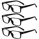 Eyekepper 3x Reading Glasses, Readers for Men, 3pk Black Eyeglass 3.0 Women