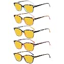 Eyekepper 5 Pack Blue Lens Glasses Women Screen Light Filter Blocking UV Rays Readers for Computer Eyeglasses