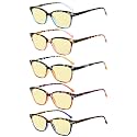 Eyekepper 5 Pack Blue Lens Glasses Women Screen Light Filter Blocking UV Rays Readers for Computer Eyeglasses