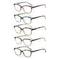 Eyekepper 5 Pack Reading Glasses Women Cat-eye Readers Stylish Tortoise Reading Eyeglasses +1.25