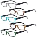 Eyekepper Reading Glasses 5 Pack Cute Readers for Women Men Reading +1.00