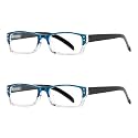 Eyekepper Reading Glasses Men 1.0,Readers for Women, 2 Pack Blue-clear