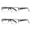 Eyekepper Reading Glasses Men 2.75,Readers for Women, 2 Pack Black-clear