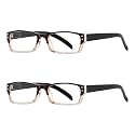 Eyekepper Reading Glasses Men 3.5,Readers for Women, 2 Pack Brown-clear