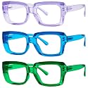 Eyekepper Reading Glasses for Women, 0.75 Readers, 3 Pack Stylish Oversized