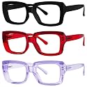 Eyekepper Reading Glasses for Women, 4.00 Readers, 3 Pack Stylish Oversized