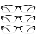 Eyekepper Reading Glasses for Women,Readers Men,2.0 3 Pack Black
