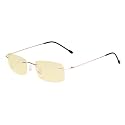 Eyekepper Titanium Rimless Orange Tinted Lenses Computer Reading Glasses Readers Men Women