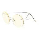 Eyekepper Titanium Rimless Orange Tinted Lenses Computer Reading Glasses Readers Men Women