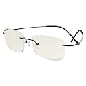 Eyekepper Titanium Rimless Orange Tinted Lenses Computer Reading Glasses Readers Men Women