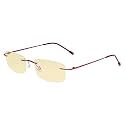 Eyekepper Titanium Rimless Orange Tinted Lenses Computer Reading Glasses Readers Men Women