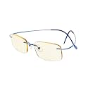Eyekepper Titanium Rimless Orange Tinted Lenses Computer Reading Glasses Readers Men Women