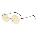 Eyekepper Titanium Rimless Orange Tinted Lenses Computer Reading Glasses Readers Men Women