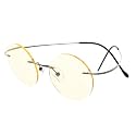 Eyekepper Titanium Rimless Orange Tinted Lenses Computer Reading Glasses Readers Men Women