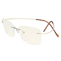 Eyekepper Titanium Rimless Orange Tinted Lenses Computer Reading Glasses Readers Men Women