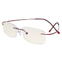 Eyekepper Titanium Rimless Orange Tinted Lenses Computer Reading Glasses Readers Men Women