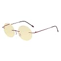 Eyekepper Titanium Rimless Orange Tinted Lenses Computer Reading Glasses Readers Men Women