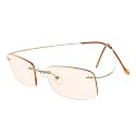 Eyekepper Titanium Rimless Orange Tinted Lenses Computer Reading Glasses Readers Men Women