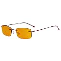 Eyekepper Titanium Rimless Orange Tinted Lenses Computer Reading Glasses Readers Men Women