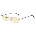 Eyekepper Titanium Rimless Orange Tinted Lenses Computer Reading Glasses Readers Men Women