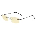Eyekepper Titanium Rimless Orange Tinted Lenses Computer Reading Glasses Readers Men Women