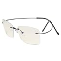 Eyekepper Titanium Rimless Orange Tinted Lenses Computer Reading Glasses Readers Men Women