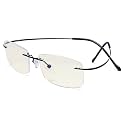 Eyekepper Titanium Rimless Orange Tinted Lenses Computer Reading Glasses Readers Men Women