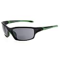Eyekepper TR90 Frame Bifocal Sports Sunglasses Baseball Running Fishing Driving Golf Softball Hiking Readers (Black Frame Green Temple, 2.25)