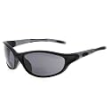 Eyekepper TR90 Frame Bifocal Sports Sunglasses Baseball Running Fishing Driving Golf Softball Hiking Sunshine Readers (Black Frame Grey Temple, 2.25)