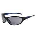Eyekepper TR90 Frame Bifocal Sports Sunglasses Baseball Running Fishing Driving Golf Softball Hiking Sunshine Readers (Black Frame Blue Temple, 2.00)