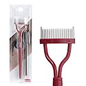 Eyelash Comb MSQ Eyelash Separator Mascara Applicator Eyelash Definer With Comb Cover Arc Designed Cosmetic Brushes Tool Red (Includes a Mascara Wand)