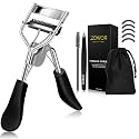 Eyelash Curler with Comb Fit All Eye Shape Curved Eyelash Curlers,Natural and Long Lasting Lash Curler for Women Make Up Gift（Black
