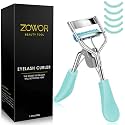 Eyelash Curler with Comb Fit All Eye Shape Curved Eyelash Curlers,Natural and Long Lasting Lash Curler for Women Make Up Gift(Blue)