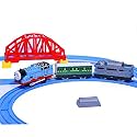 Kids Kids Toy Train Battery Operated Adventure Train Set with Light &amp; Sound, Over-Bridge &amp; Tunnel Cave and Tracks (Toy Train)