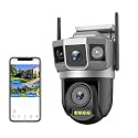Eyetech 6MP WiFi Dual Lens Outdoor PTZ CCTV Camera | 360° Rotation | Color Night Vision | Motion Detection | Two-Way Audio | Wireless Home Security with Mobile App V380 Pro (New Dual Lens PTZ2)