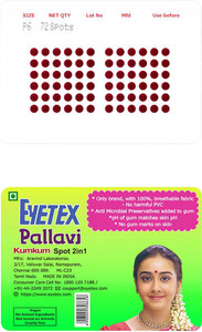 eyetex pallavi sticker kumkum forehead maroon bindis round