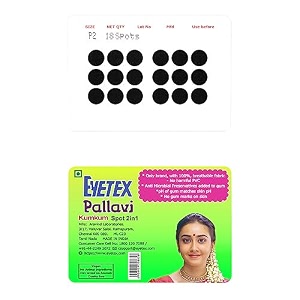 eyetex pallavi sticker kumkum round p2 - black 20 flaps