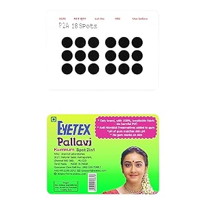 eyetex pallavi sticker kumkum round p2a - black 20 flaps