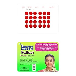 eyetex pallavi sticker kumkum round p3-09 mm red