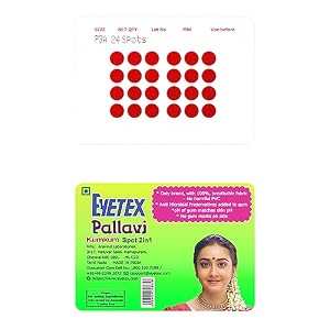 eyetex pallavi sticker kumkum round p3a - red 20 flaps