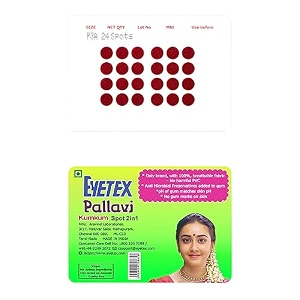eyetex pallavi sticker kumkum round p3a - light maroon 20 flaps