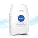 EyeVac Air 2-in-1 HEPA Air Purifier & Touchless Vacuum Automatic Dustpan - Ultra Fast & Powerful - Covers 600 Sq ft - Corded Canister Vacuum, Bagless, Automatic Sensors, 1000 Watt (White/White)