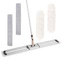 Eyliden Professional 36" Commercial Large Dust Mop | 2 Cotton Cloths & 2 Microfiber Pads, No Rust - Aluminum Head, 60" Telescopic Handle, Sweeper Broom Industrial Mops for Floor Cleaning (White, 36")